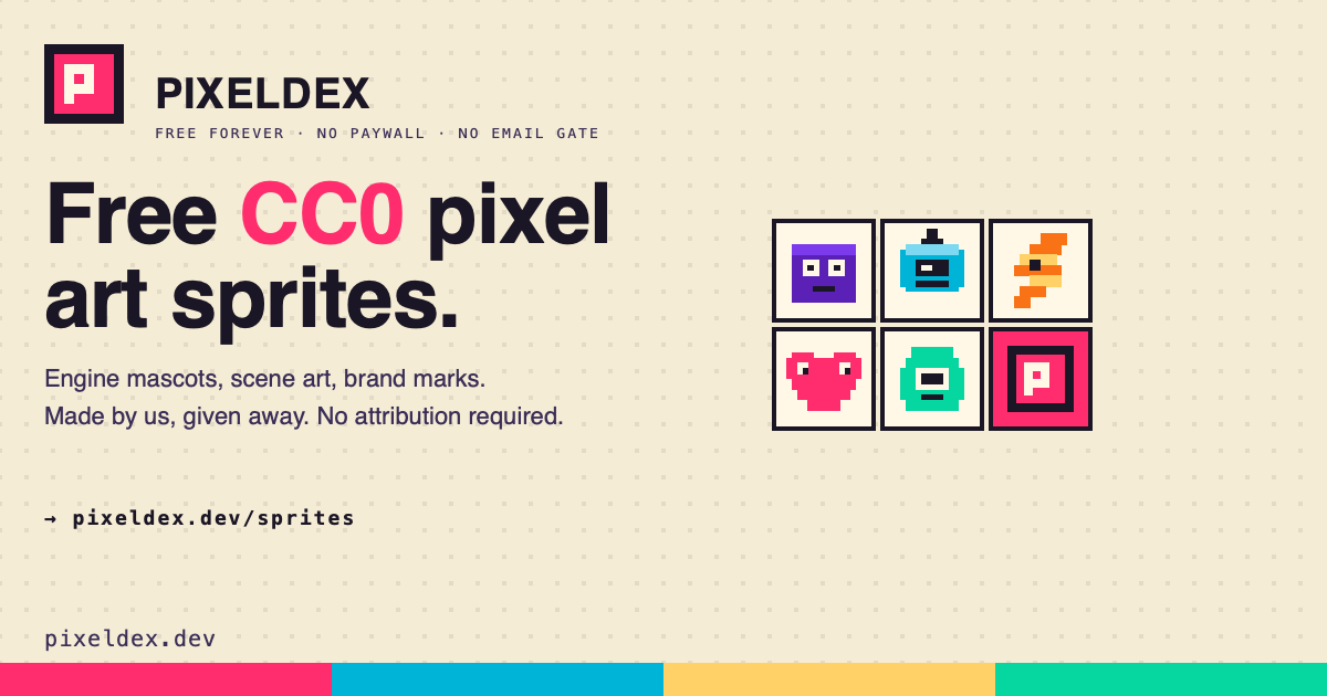Free CC0 pixel sprite library · Pixeldex